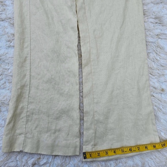 S Pants Anna Lane Cream Off White Linen Drawstring EUC - Picture 4 of 8